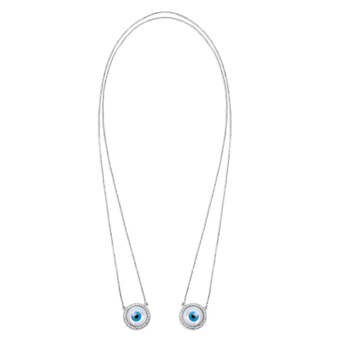Diamond and Mother of Pearl Evil eye  Escapularia