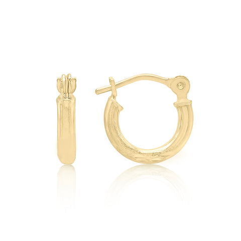14k Satin Finish Hoops Earrings