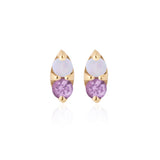 Opal and Pink Marquis Sapphire Earrings - Bianca Pratt Jewelry