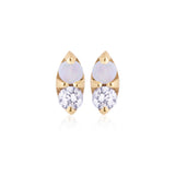 Opal and White Sapphire Earrings