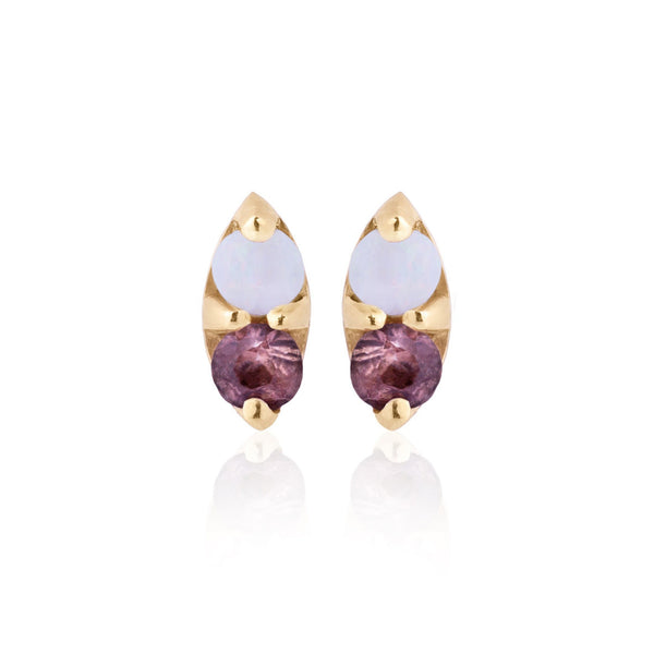 Opal and Plum Marquis Sapphire Earrings