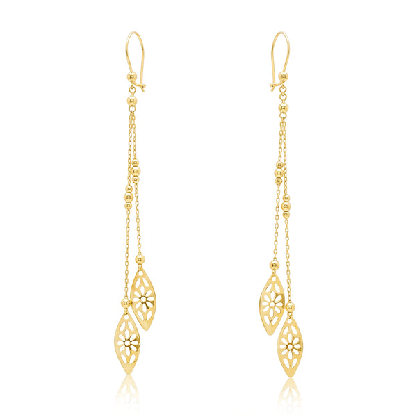 Dangling Bead Flower Earring