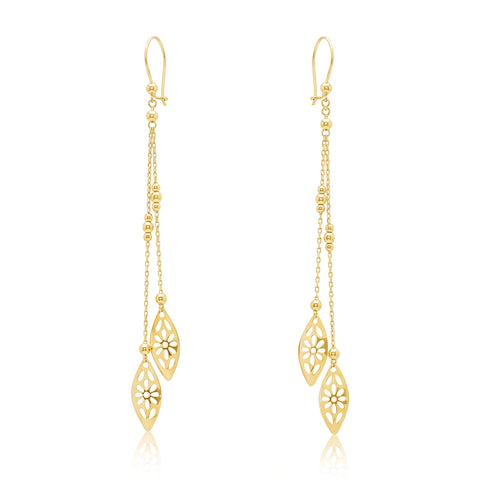 Dangling Bead Flower Earring