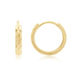 Flat Chisel Diamond Cut Hoop