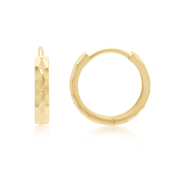 Flat Chisel Diamond Cut Hoop