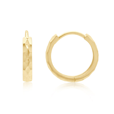 Flat Chisel Diamond Cut Hoop