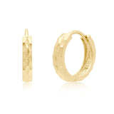 Flat Chisel Diamond Cut Hoop