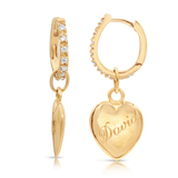 Diamond Oval Hoops Heart Earrings - Bianca Pratt Jewelry