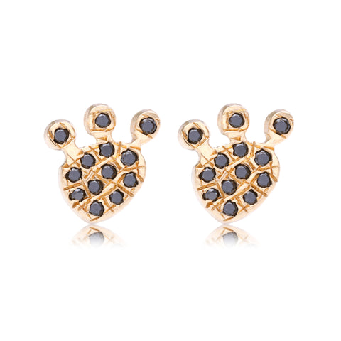 Black Diamond Bear Paw Stud - Bianca Pratt Jewelry