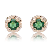 Circle Set Tsavorite Studs - Bianca Pratt Jewelry