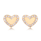 Diamond Border Heart Studs - Bianca Pratt Jewelry