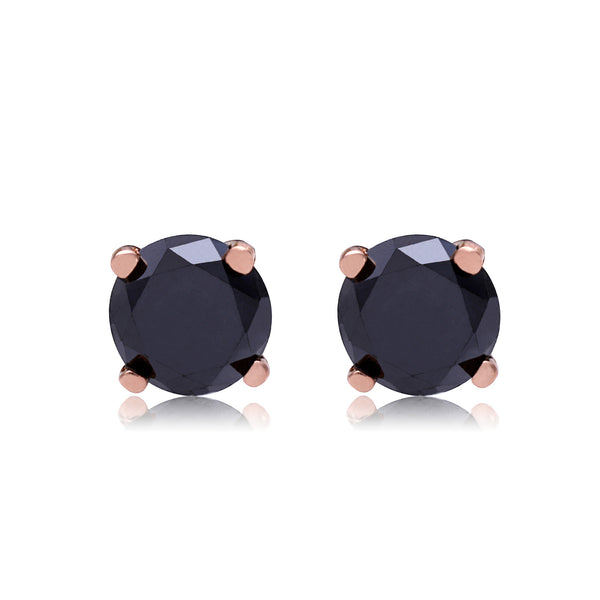 Large Rose Gold Black Diamond Studs - Bianca Pratt Jewelry