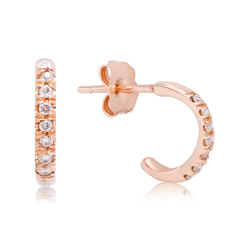 Rose Gold Diamond Huggies - Bianca Pratt Jewelry