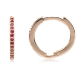 Thin Ruby Huggies - Bianca Pratt Jewelry