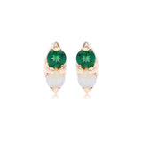 Opal and Tsavorite Marquis Studs