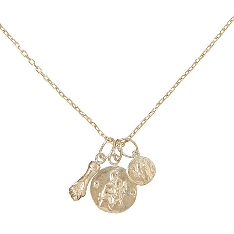 Figa, Madonna & Small Coin Necklace