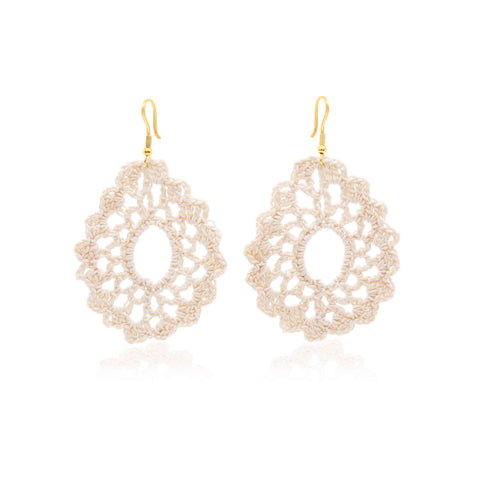 Lilly Organic Crochet Embroidered Earrings