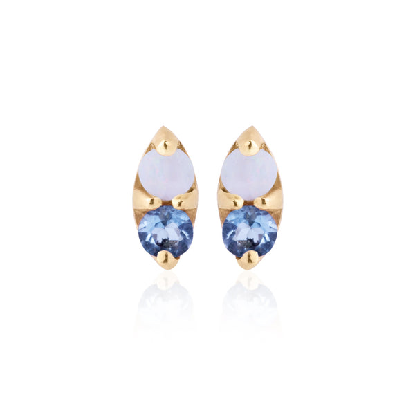 Opal and Blue Sapphire Earrings - Bianca Pratt Jewelry