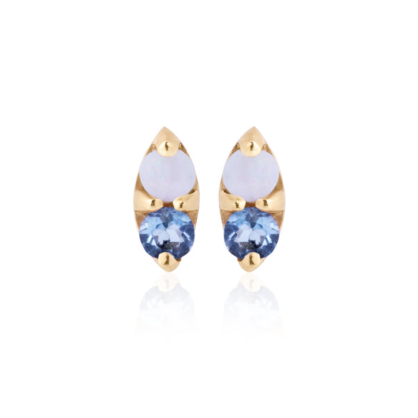 Opal and Blue Sapphire Earrings - Bianca Pratt Jewelry