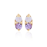 Opal and Purple Sapphire Earrings