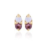 Opal and Plum Marquis Sapphire Earrings