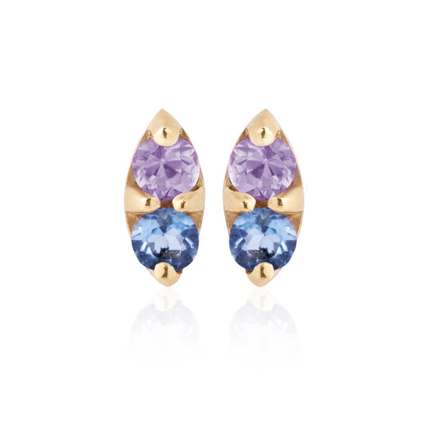 Purple and Blue Marquis Sapphire Earrings - Bianca Pratt Jewelry