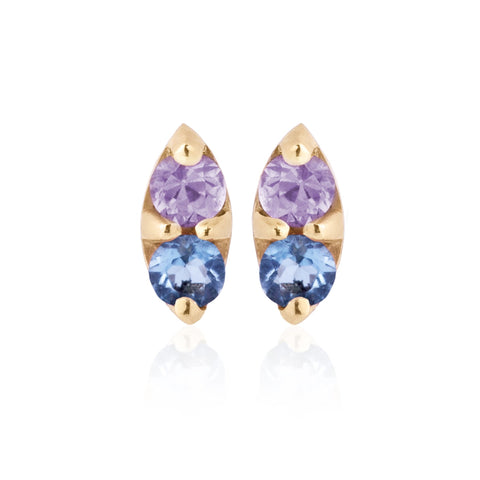 Purple and Blue Marquis Sapphire Earrings - Bianca Pratt Jewelry
