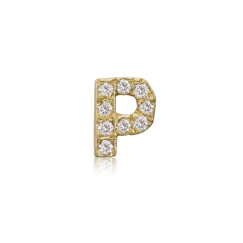 Diamond Pavé Initial Stud - Bianca Pratt Jewelry