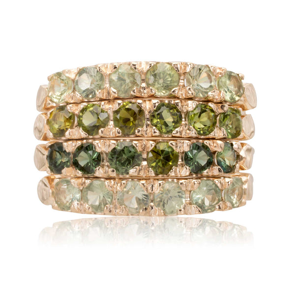 Green Sapphire Stack Ring Set - Bianca Pratt Jewelry