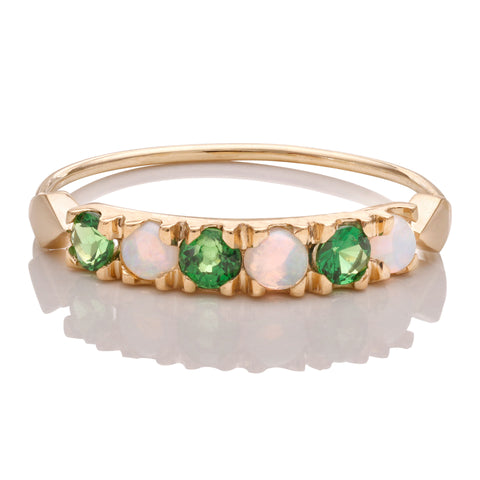 Tsavorite and Opal Stack Ring - Bianca Pratt Jewelry