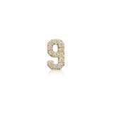 Diamond Pavé Number Stud - Bianca Pratt Jewelry