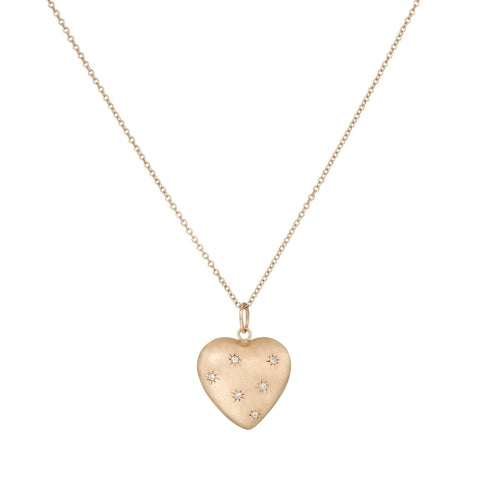 Diamond Puffed Heart Necklace - Bianca Pratt Jewelry