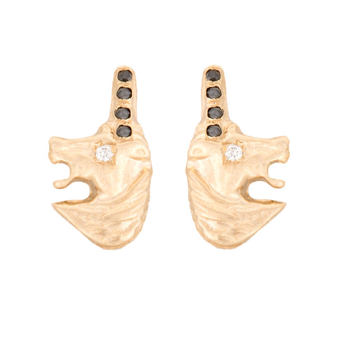 Black Diamond Unicorn Studs - Bianca Pratt Jewelry