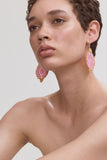 Rose Organic Crochet Embroidered Earrings