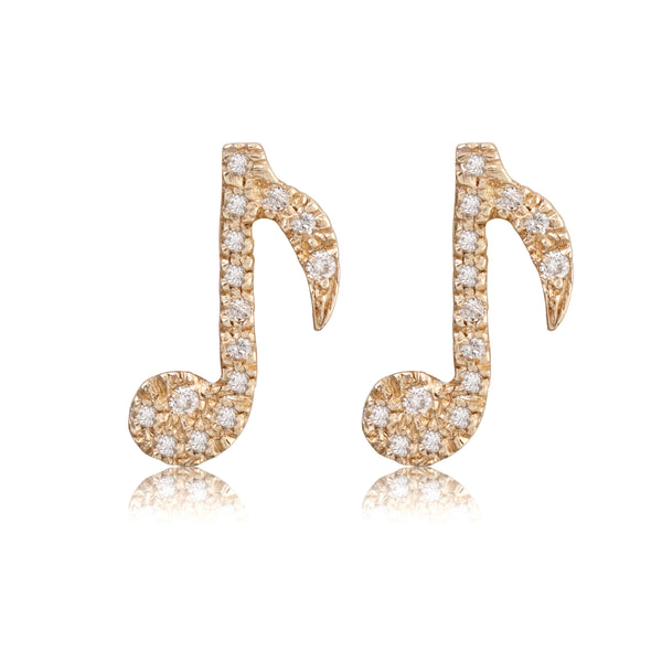 Diamond Music Note Stud - Bianca Pratt Jewelry