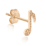 Large Diamond Music Note Stud - Bianca Pratt Jewelry