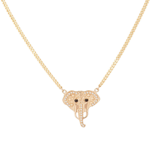 Diamond Elephant Necklace