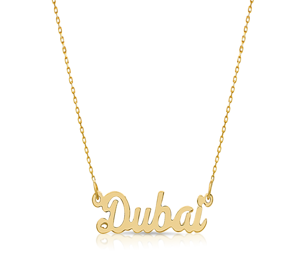 Nameplate Necklace, City font