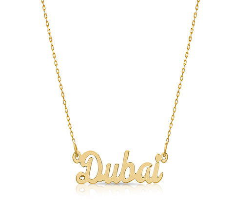 Nameplate Necklace, City font