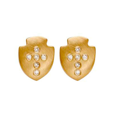 Diamond Shield Studs - Bianca Pratt Jewelry