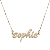 Diamond Pavé Nameplate Necklace - Bianca Pratt Jewelry