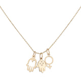 Diamond Hand of Fatima/Hollow Hand/Woman Symbol Necklace - Bianca Pratt Jewelry